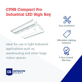 Lithonia Lighting CPHB 12LM MVOLT 50K Compact PRO LED Bay Light, High Bay, 12000 Lumens, 5000K Light - Like New